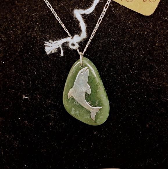 🐋BC genuine jade pendant N chain - Picture 1 of 3